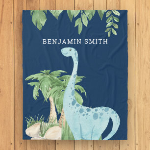 Rustikale Aquarell Süße Dinosaurier Personalisiert Fleecedecke