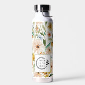 Rustikale Aquarell-Wilde Blume Logo für Unternehme Trinkflasche (Links)