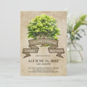 Rustikale Aquarellbaum-Wiedersehen Einladung (Stehend Vorderseite)