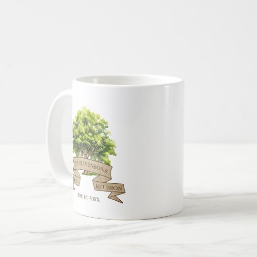Rustikale Aquarellbaum-Wiedersehen Kaffeetasse (Vorderseite Links)