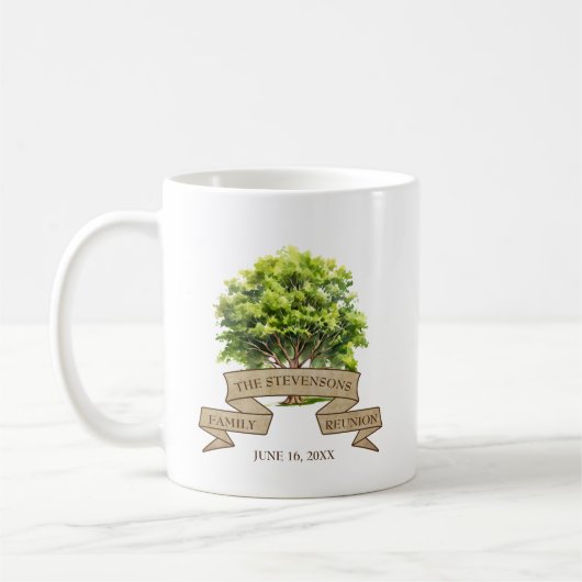 Rustikale Aquarellbaum-Wiedersehen Kaffeetasse (Links)