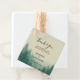 Rustikale Aquarellbäume Hochzeit Wald Danke Geschenkanhänger