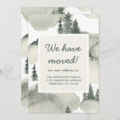 Rustikale Aquarellbäume Neue Adresse Ankündigung (Vorne/Hinten)