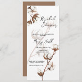 Rustikale Aquarellbaumwolle Brautdusche Einladung (Vorne/Hinten)