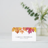 Rustikale Aquarellbilder - Blätter Herbst Visitenkarte (Stehend Vorderseite)