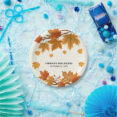 Rustikale Aquarellbilder Fallende Blätter Herbstwo Pappteller (Party)