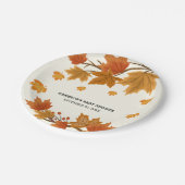 Rustikale Aquarellbilder Fallende Blätter Herbstwo Pappteller (Schrägansicht)