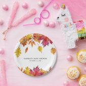 Rustikale Aquarellbilder Fallende Blätter Herbstwo Pappteller (Party)