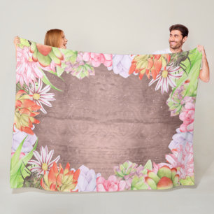 Rustikale Aquarellbilder Fleecedecke