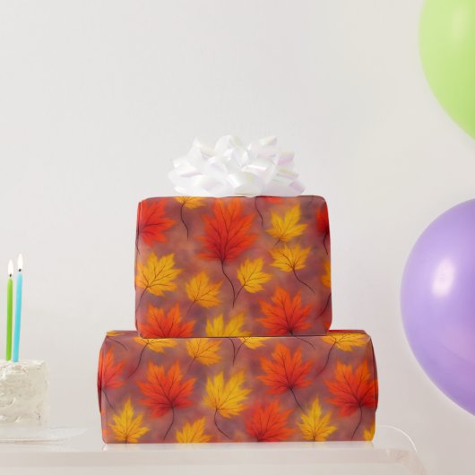 Rustikale Aquarellbilder - Herbstblätter Geschenkpapier (Partygeschenke)