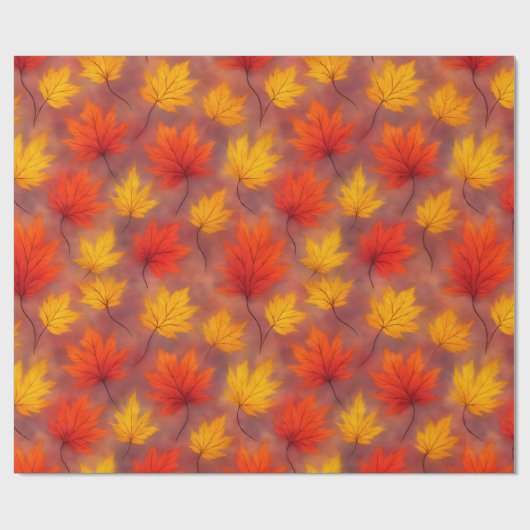 Rustikale Aquarellbilder - Herbstblätter Geschenkpapier (Flach)