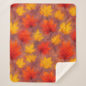 Rustikale Aquarellbilder - Herbstblätter Sherpadecke (Vorderseite)