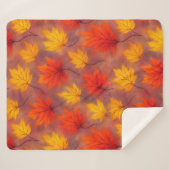 Rustikale Aquarellbilder - Herbstblätter Sherpadecke (Vorderseite (Horizontal))