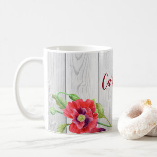Rustikale Aquarellbilder Kaffeetasse