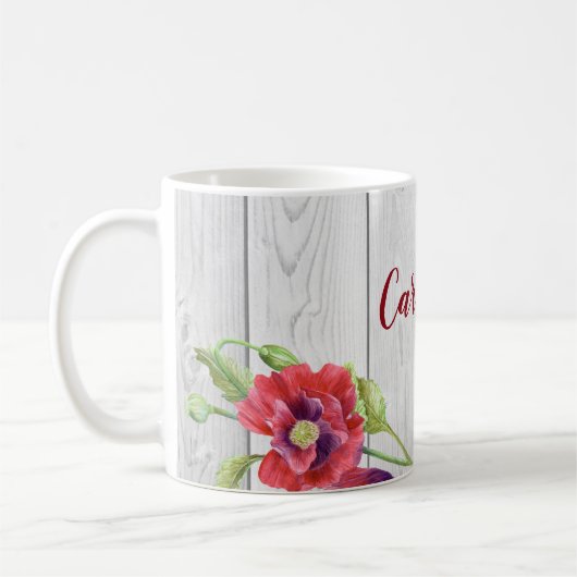 Rustikale Aquarellbilder Kaffeetasse (Links)