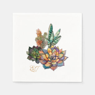 Rustikale Aquarellbilder Serviette