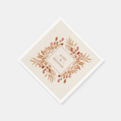 Rustikale Aquarellblätter Herbstliche Hochzeit im Serviette (Ecke)