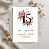 Rustikale Aquarellblume 15. Geburtstag Quinceanera Save The Date