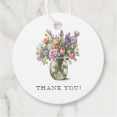 Rustikale Aquarellblume 70. Geburtstag Geschenkanhänger (Vorderseite)