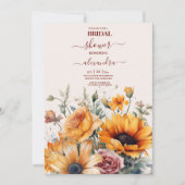 Rustikale Aquarellblume Bridal Einladung (Vorderseite)