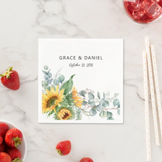 Rustikale Aquarellblume Eukalyptus Grüne Serviette (Beispiel)