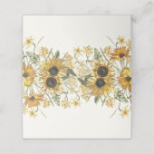 Rustikale Aquarellblume Florals Platzkarte (Außenseite Aufgefaltet)