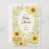 Rustikale Aquarellblume Kinderdusche Einladung