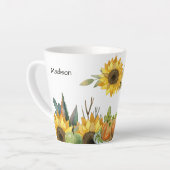 Rustikale Aquarellblume Kürbis Personalisiert Milchtasse (Linke Ecke)