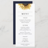 Rustikale Aquarellblume Moderne Hochzeit Menükarte (Vorne/Hinten)