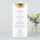 Rustikale Aquarellblume Moderne Hochzeit Menükarte (Stehend Vorderseite)