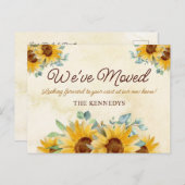 Rustikale Aquarellblume Neue Zuhause-Moving Ankündigungspostkarte (Vorne/Hinten)