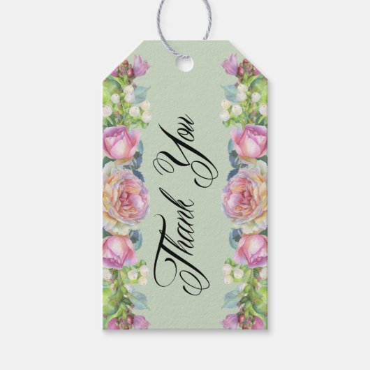 Rustikale Aquarellblume Vielen Dank für Ihre Gesch Geschenkanhänger (Vorderseite)