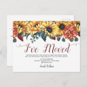 Rustikale Aquarellblumen, die ich bewegte Ankündigungspostkarte (Vorne/Hinten)