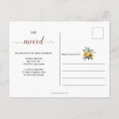 Rustikale Aquarellblumen, die ich bewegte Ankündigungspostkarte (Rückseite)