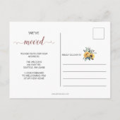 Rustikale Aquarellblumen, die wir bewegten Ankündigungspostkarte (Rückseite)