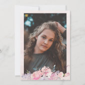 Rustikale Aquarellblumen FOTO Graduierungsparty Einladung (Rückseite)