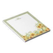 Rustikale Aquarellblumen Monogram Notepad Notizblock (angewinkelt)
