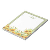 Rustikale Aquarellblumen Monogram Notepad Notizblock (Rotiert)