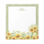 Rustikale Aquarellblumen Monogram Notepad Notizblock (Vorderseite)