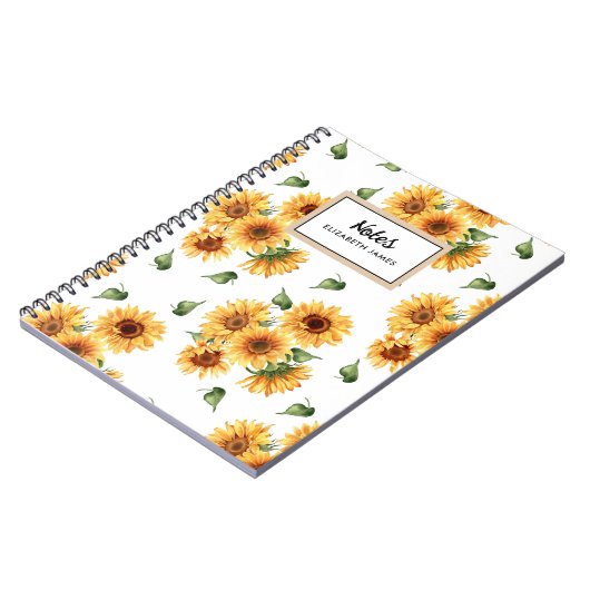 Rustikale Aquarellblumen Muster Notizblock (Linke Seite)