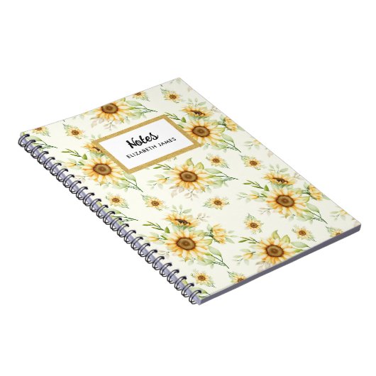 Rustikale Aquarellblumen Muster Notizblock (Rechte Seite)