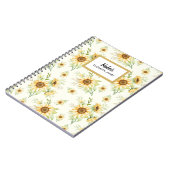 Rustikale Aquarellblumen Muster Notizblock (Linke Seite)