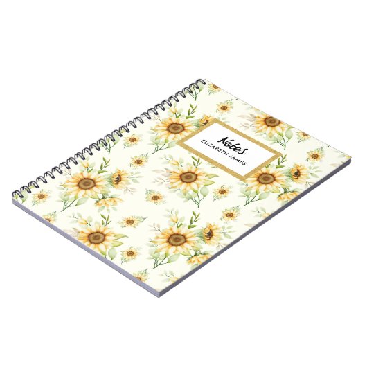 Rustikale Aquarellblumen Muster Notizblock (Linke Seite)