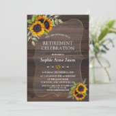 Rustikale Aquarellblumen Party für Holzruhestand Einladung (Stehend Vorderseite)