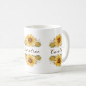Rustikale Aquarellblumen Personalisiert Kaffeetasse (VorderseiteRechts)