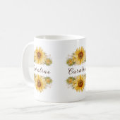 Rustikale Aquarellblumen Personalisiert Kaffeetasse (Vorderseite Links)