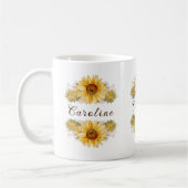 Rustikale Aquarellblumen Personalisiert Kaffeetasse (Links)
