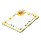 Rustikale Aquarellblumen Personalisiert Notizblock (Rotiert)