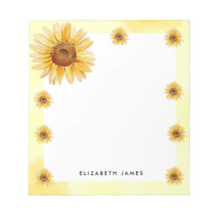 Rustikale Aquarellblumen Personalisiert Notizblock