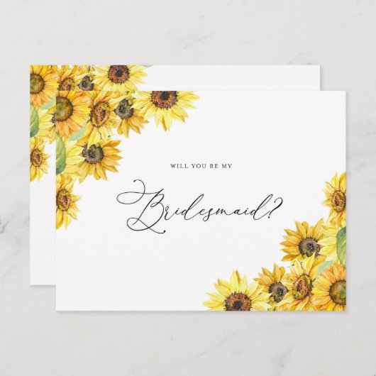 Rustikale Aquarellblumen sind meine Brautjungfrau Postkarte (Vorne/Hinten)